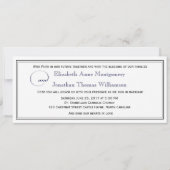 Navy Blue Script Christelijke bruiloft uitnodiging (Voorkant)