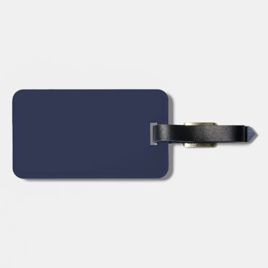 Navy Blue Script - Gepersonaliseerd monogram en na Bagagelabel (Achterkant horizontaal)