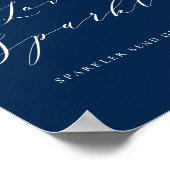 Navy Blue Script Let Love Sparkle Wedding Poster (Hoek)