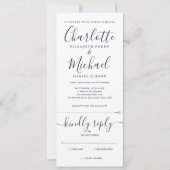 Navy Blue Script minimalist - alles in één bruilof Kaart (Voorkant)