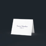 Navy Blue Script Place Card met maaltijdkeuze Bedankkaart<br><div class="desc">Een simpele kalligrafiekaart met maaltijdkeuze. Ideaal voor bruiloften, verlovingspartijen of andere speciale gelegenheden. Ik bied een aanpassingsdienst aan. Als je vragen of speciale verzoeken hebt, kun je contact met me opnemen via chat. _________________________________________________________NOTA: U moet de gastnaam en maaltijdkeus op elke plaatskaart tegelijkertijd veranderen. Nadat u één plaatskaart hebt gepersonaliseerd,...</div>