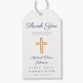 Navy Blue Script Religious Boy First Community Cadeaulabel