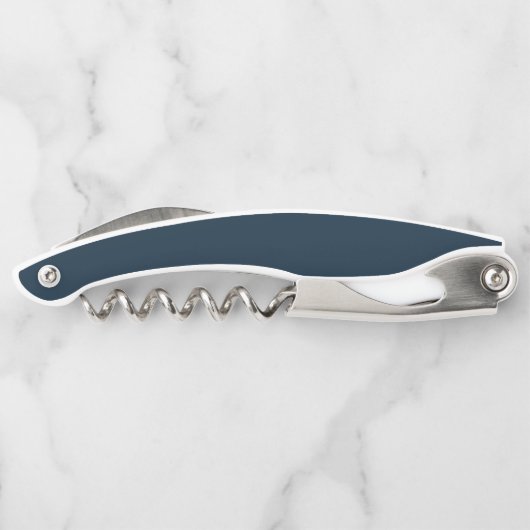 Navy Blue Script | Stijlvol Monogram Modern Kurkentrekker (Achterkant)