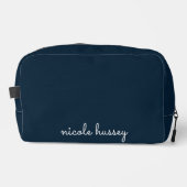Navy Blue Script | Stijlvol Monogram Modern Toilettasje (Voorkant)