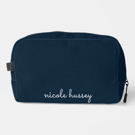 Navy Blue Script | Stijlvol Monogram Modern Toilettasje