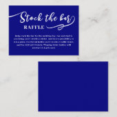 Navy Blue Script Stock de bar Bruidsmeisjesfeestje Informatiekaartje (Voorkant / Achterkant)