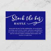 Navy Blue Script Stock de bar Bruidsmeisjesfeestje Informatiekaartje (Voorkant)