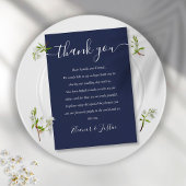Navy Blue Script Weddenschap Plaatskaartje