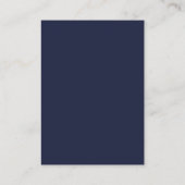 Navy Blue Script Weddenschap Plaatskaartje (Achterkant)