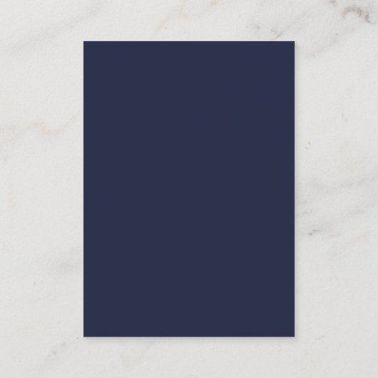 Navy Blue Script Weddenschap Plaatskaartje (Achterkant)