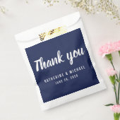Navy Blue Script Wedding Favor Bags Bedankzakje (Gezegeld)