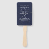 Navy Blue Script Wedding Program Handwaaier (Voorkant)