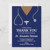 Navy Blue Scrubs Medical Professional Dank u Bedankkaart (Voorkant)