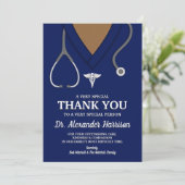 Navy Blue Scrubs Medical Professional Dank u Bedankkaart (Staand voorkant)