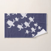 Navy Blue Sea Turtle Bathroom Hand Towel Bad Handdoek (Handdoek)