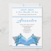 Navy Blue Seahorse Ahoy is een Boy Baby shower (Voorkant)