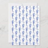 Navy Blue Seahorse Ahoy is een jongen Baby shower (Achterkant)