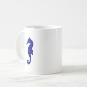 Navy Blue Seahorse Koffiemok (Voorkant links)