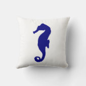 Navy Blue Seahorse Kussen (Achterkant)