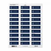 Navy Blue Seashell Beach Bruiloft Retouradres Etiket (Full Sheet)