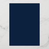 Navy Blue Seashell Beach Gold Folie Uitnodiging (Achterkant)