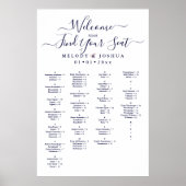 NAVY BLUE SEATING CHART, ALFABETISCH POSTER (Voorkant)
