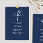 Navy Blue Seating Plan-kaarten met gastnamen