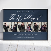 Navy Blue Serenity: Gepersonaliseerde bruiloft Wel Poster