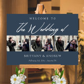 Navy Blue Serenity: Gepersonaliseerde bruiloft Wel Poster