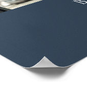 Navy Blue Serenity: Gepersonaliseerde bruiloft Wel Poster (Hoek)