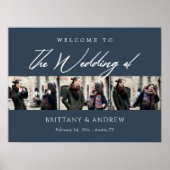 Navy Blue Serenity: Gepersonaliseerde bruiloft Wel Poster (Voorkant)