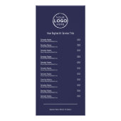 Navy Blue Services Menu Rack Card (Voorkant)