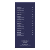 Navy Blue Services Menu Rack Card (Achterkant)
