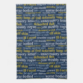 Navy Blue Shakespeare Insult Funny Literature Theedoek (Verticaal)