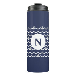 Navy Blue Shark Fin Monogram Mok