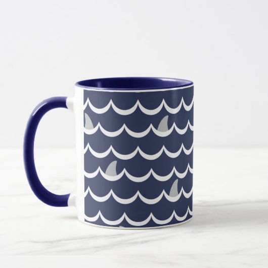 Navy Blue Shark Fin Monogram Mok (Links)