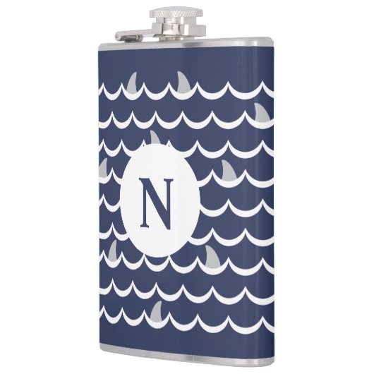 Navy Blue Shark Fin Monogram Mok Heupfles (Links)