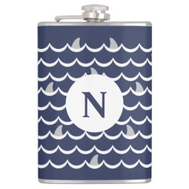Navy Blue Shark Fin Monogram Mok Heupfles
