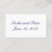 Navy Blue Shells Wedding Reception Kaarten Plaatskaartje (Achterkant)