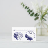 Navy Blue Shells Wedding Reception Kaarten Plaatskaartje (Staand voorkant)