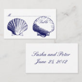 Navy Blue Shells Wedding Reception Kaarten Plaatskaartje (Voorkant / Achterkant)