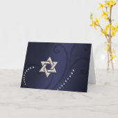 Navy Blue Shimmer met Silver Star Kaart (Gele Bloem)