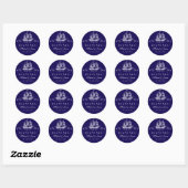 Navy Blue  Ship Hartelijk dank voor uw weddenschap Ronde Sticker (Vel)