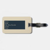 navy blue ship wheel & Monogram Beige Coastal home Bagagelabel (Achterkant horizontaal)