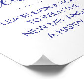 Navy Blue Sign Heart Drop Weddenschap Guest Book S Poster (Hoek)