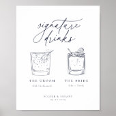 Navy Blue Signature Drinken Poster (Voorkant)