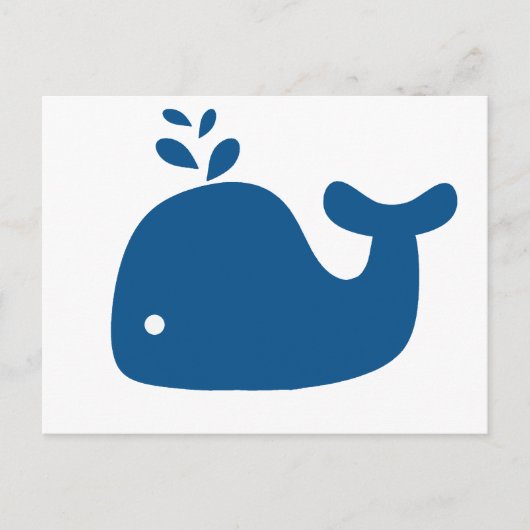 Navy Blue Silhouette Whale Briefkaart (Voorkant)