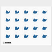 Navy Blue Silhouette Whale Ronde Sticker (Vel)