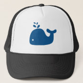 Navy Blue Silhouette Whale Trucker Pet (Voorkant)