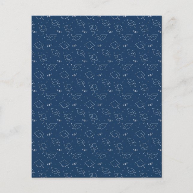 Navy Blue & Silver Afstuderen Scrapbook Paper (Voorkant)